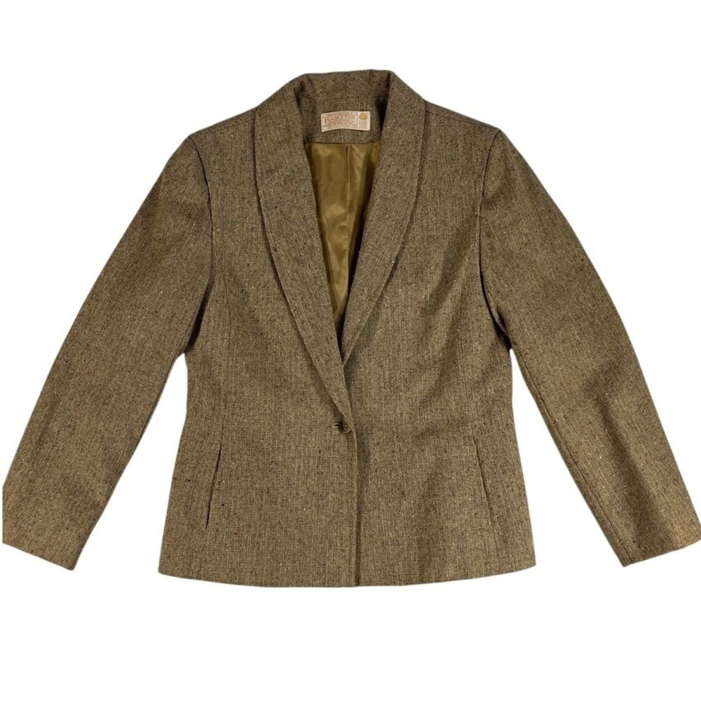 Vintage 60s Pendleton Wool Blazer Womens 10 Tweed Flecked USA Made Jacket
